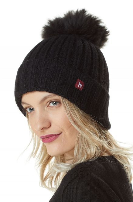 Hovedbilde Alpakka lue med dusk, Bianca. Sort