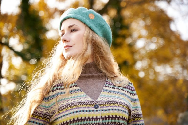 Alpakka lue, BERET Basker, mint