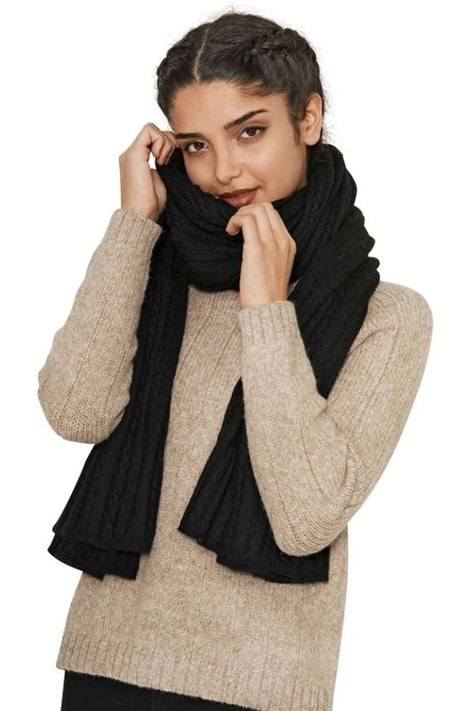 Alpakka skjerf / reiseteppe, Suave, Sort