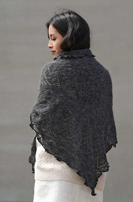 Hovedbilde Alpakka sjal, Hadia, Antrasitt