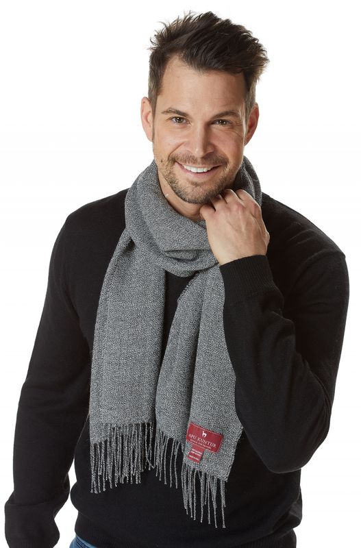 Alpakka skjerf, unisex, Grå-mellert