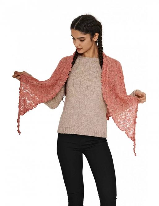 Hovedbilde Alpakka sjal, Hadia - Rosa