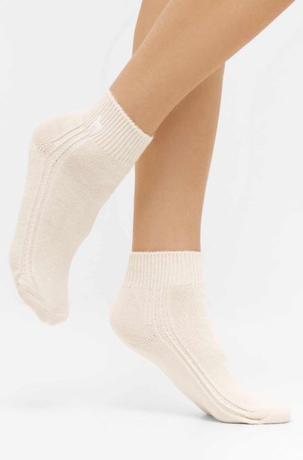 Hovedbilde Alpakka ankelsokk, Glattstrikket, hvit