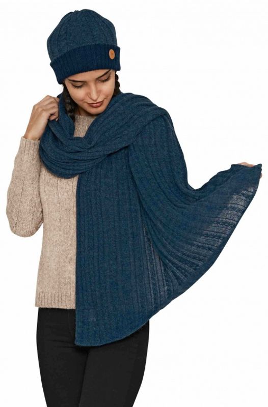 Alpakka skjerf / reiseteppe, Suave, Blå