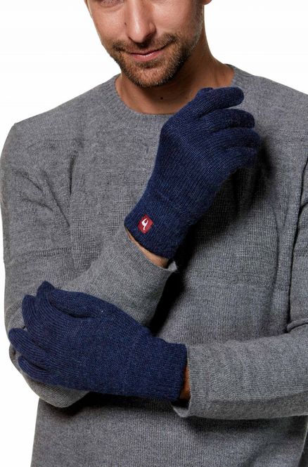 Hovedbilde Alpakka hanske med innerfor, unisex - Blåmelert