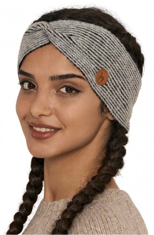 Alpakka pannebånd, MARINO, grå/sort