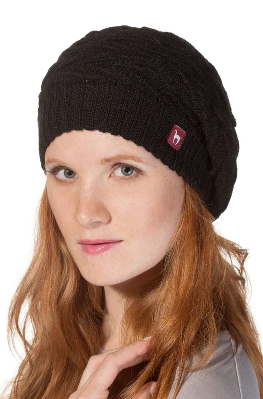 Alpakka lue, BIESEN Beret, sort