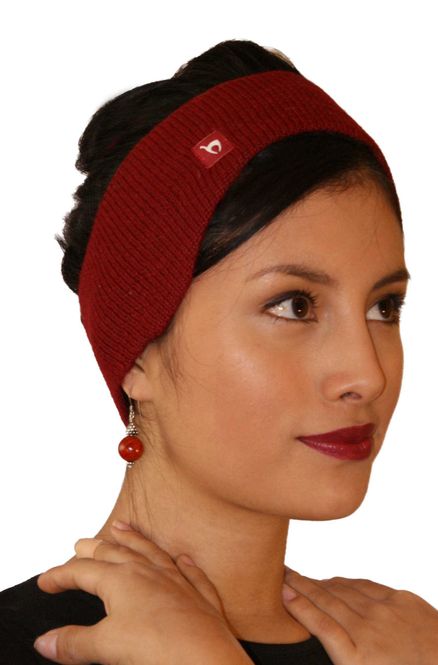 Main Image Alpaca Headband with Ear Warmers - Red