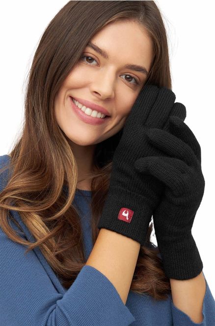 Main Image Alpakka hanske med innerfor, unisex - Sort
