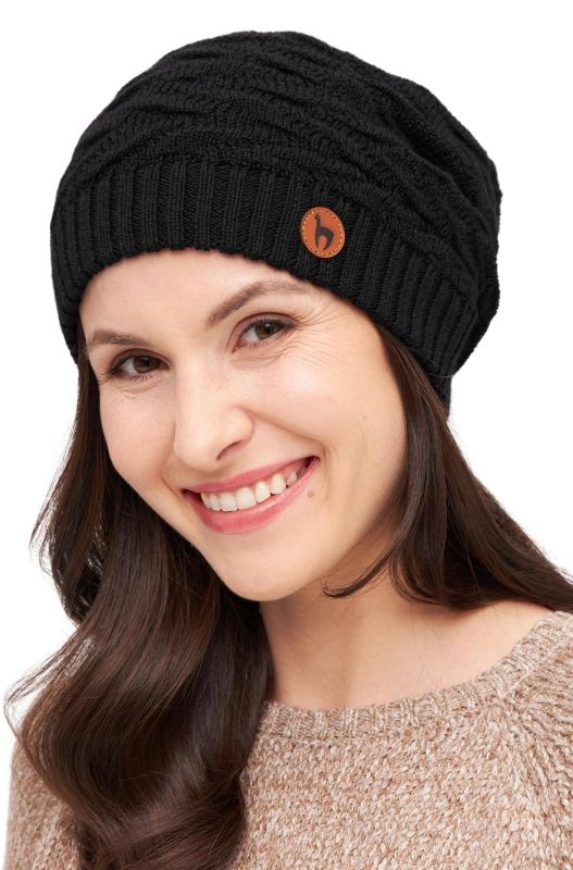 Alpakka lue, BIESEN Beret - Sort