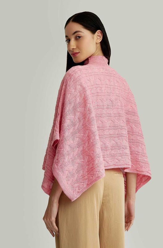 Alpakka poncho YANINA, rosa