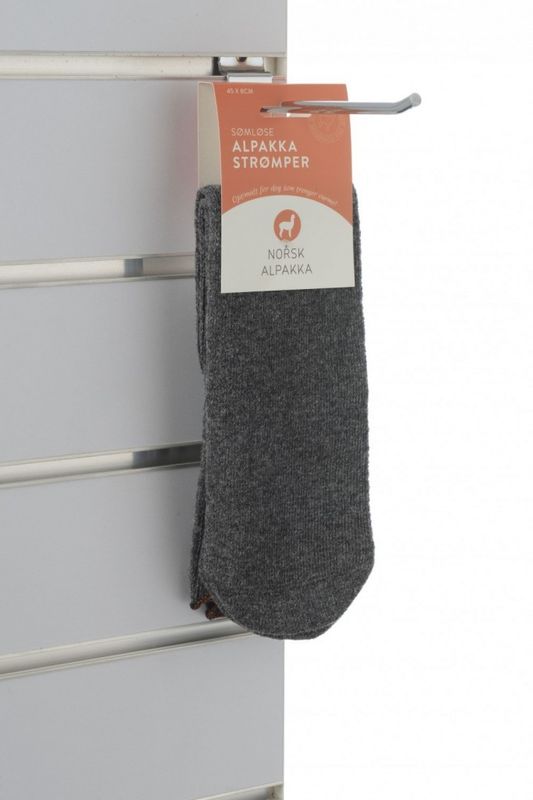 Alpakka helsestrømper, 45 x 8 cm, Sømløse tynne, uten hel, grå