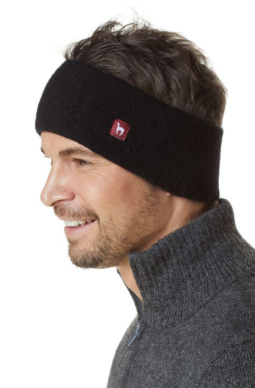 Alpakka pannebånd, Stretch, unisex, sort